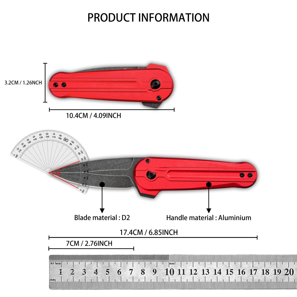 Kırmızı Saplı Katlanır Cep Bıç - Edc Carry For Men incelemesi ve fiyatı